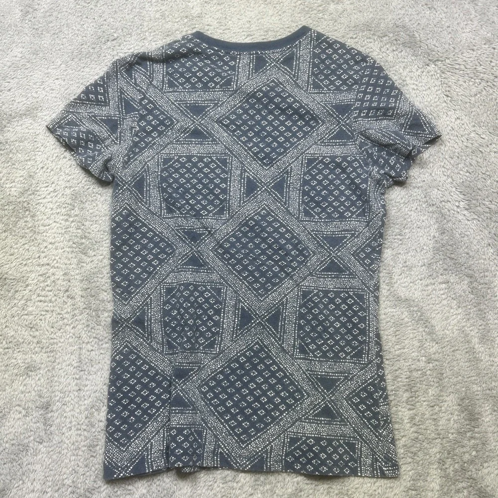 The North Face T-Shirt Tee Women's S Blue Crew Neck Short Sleeve Aztec Print REG